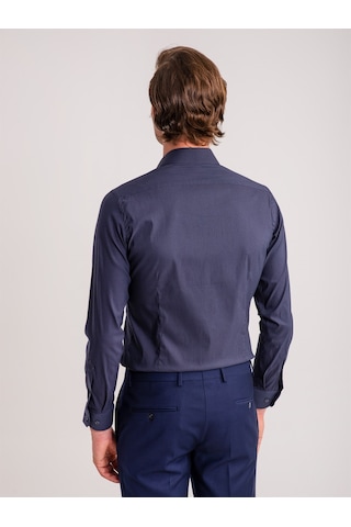 Dufy Lacivert Erkek Ekstra Slim Fit Brent Yaka Uzun Kol Gömlek - 62471 Lacivert