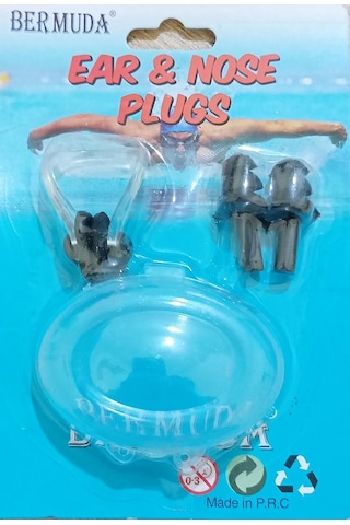 Bermuda Silikon Kulak Tıkacı ve Burunluk Set Siyah