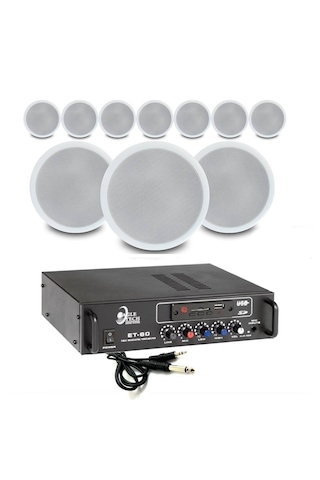 10 Lu Beyaz Tavan Hoparlörlü Ses Sistemi Anons & Müzik Yayın Sistemi