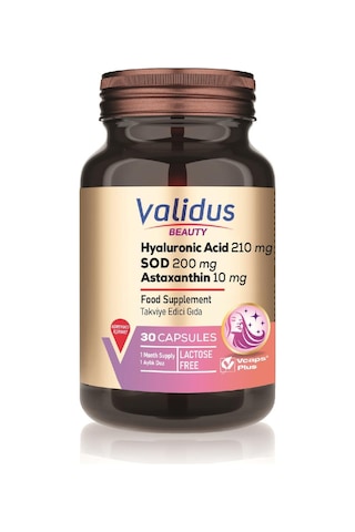 Hyaluronic Acid 210 Mg + Astaksantin 10 Mg 30 Capsules