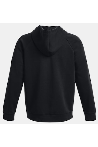Under Armour Erkek UA Rival Fleece Tam Boy Fermuarlı Kapüşonlu Üst 1379767-001 Siyah - Beyaz