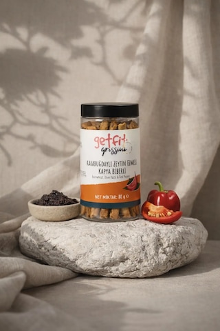 Get Fit Glutensiz & Şekersiz Karabuğdaylı Zeytin Ezmeli Kapya Biberli Grissini 80 G