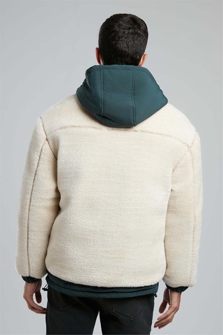 Lee Cooper Herbent Erkek Dik Yaka Peluş Mont Ekru-21092 Ekru