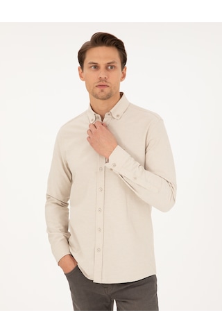 Pierre Cardin Erkek Bej Gömlek Desenli 50297998-vr011 Bej