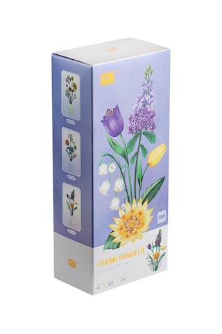Lz1672 Loz Eternal Flowers Serisi - ''çiçekli Sabah, Ay Işıklı Akşam'' 534 Parça Yapım Seti