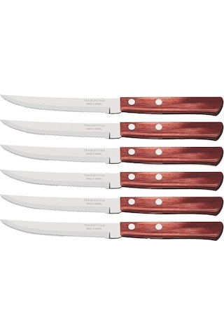 Tramontina Churrasco 21198/715 Biftek-Steak Bıçağı (6lı Blister) Kahverengi