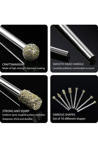 Padalink 20 Parça Elmas Taşlama Ucu Seti - 3x6mm Kaba Tane, Çok Amaçlı Metal Ve Cam İşleme İçin Mükemmel