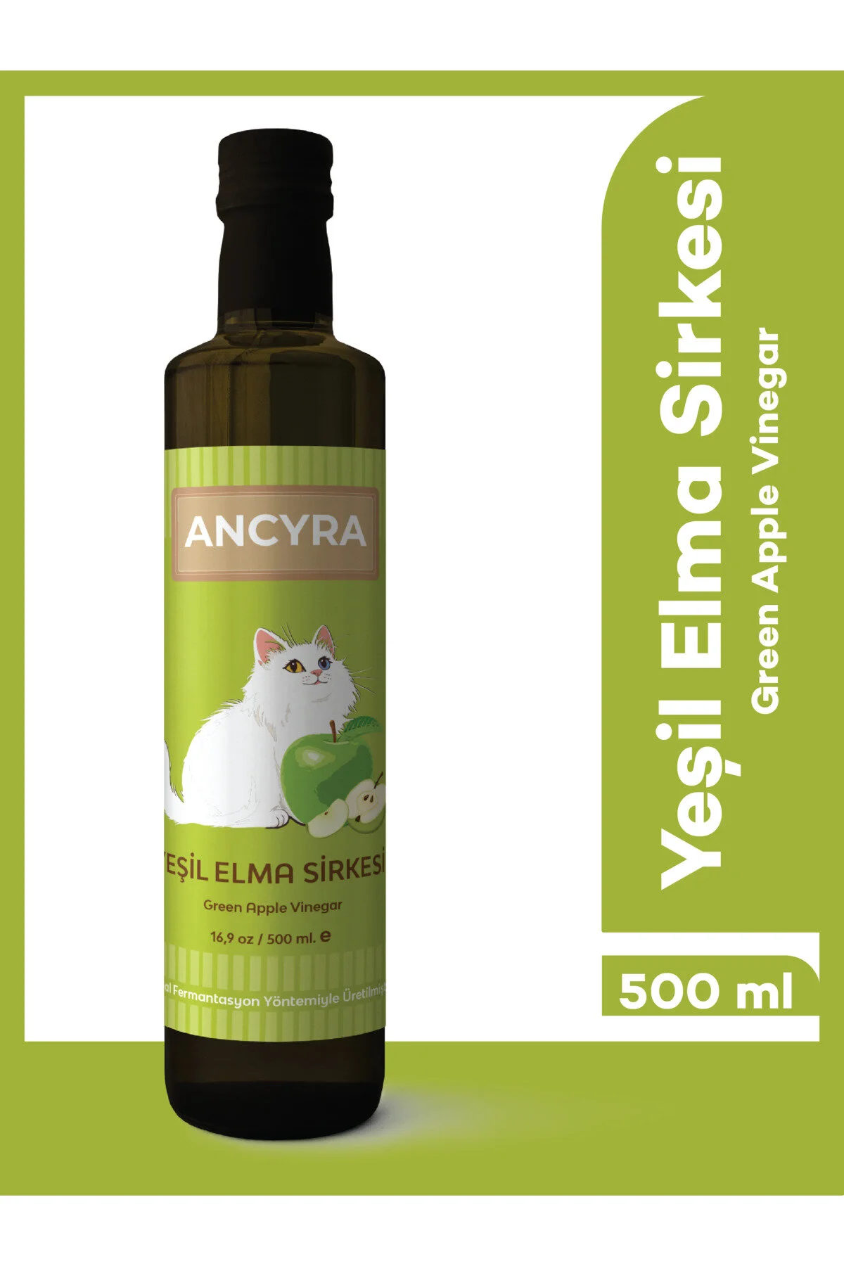 Yeşil Elma Sirkesi Doğal Fermante Yeşil Elma Sirkesi 500 Ml