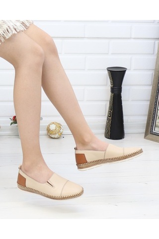 Nesil Shoes Syg P41 Bej Hakiki Deri Kadın Ayakkabı-bej Bej