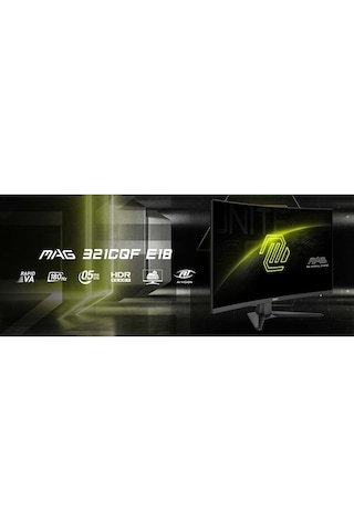 Msı 31.5 Mag 321cqf E18 2560x1440 Wqhd 16:9 Curve 1500r Rapıd Va 180hz 0.5ms Freesync Gamıng Monıtor