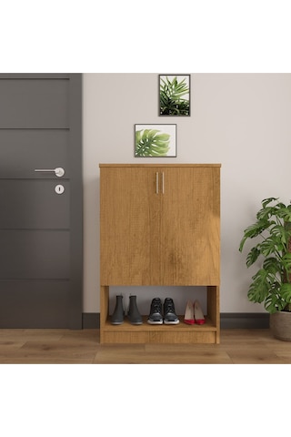 Asra Trend Ayakkabılık A-05 %100 MDF Kapaklı ve Açık Raflı Portmanto Petra