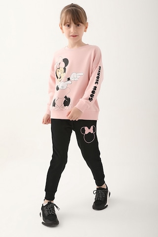 Minnie Mouse Pudra Kız Çocuk Eşofman Takımı Pudra