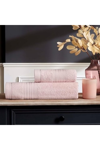 Bamboo Rail Düz%60 Pamuk%40 Bambu Banyo Havlusu, Pembe, 50x90 Cm S Diğer