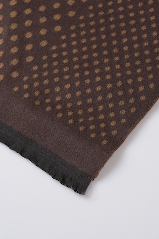 İnce Dokulu Puantiyeli Viskon Şal Kaşkol Atkı Kahverengi