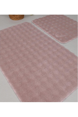 Zebra Casa Bonny 2 Li Pelüş Banyo Paspası Pudra