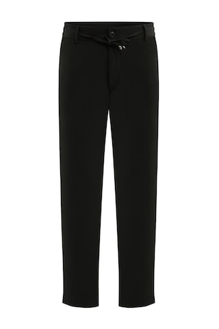 Plus Scorpion Erkek Bağcıklı Lastik Belli Slim Fit Kumaş Pantolon Rahat Kalıp, Günlük & Şık Kombin Pantolonu Siyah