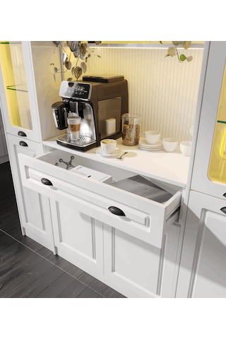 Guneystore Armoni Black Maxi Kahve Köşesi Komple Mdf Beyaz