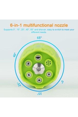 Geeroyoo Çok Amaçlı Hızlı Bağlantılı Yüksek Basınçlı Yıkama Nozulu, 6 Lı Fonksiyonel Set, Sarı Renk, Ev Tipi Temizleyici İçin