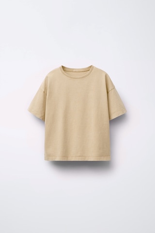 Zuzunga Unisex Basic Kısa Kollu Çocuk T-shirt Bej