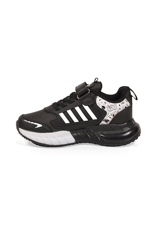 Lafonten Cırt Bantlı Kalın Tabanlı Siyah-beyaz Erkek Çocuk Yürüyüş Ve Spor Ayakkabı Sneaker 748 Cilt Siyah - Beyaz