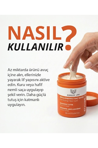 Ashley Joy Saç Sakızı Fiber Gum Maximum Tutuş Mükemmel Şekillendirme 90 ML