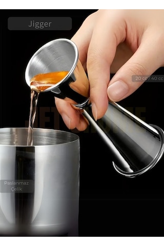 Jigger Çift Taraflı Bar Ölçeği Paslanmaz Kokteyl Ölçeği Barmen Ölçü Kabı Çelik 20/40 Cc