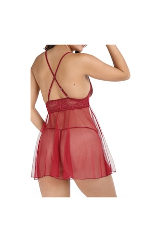 Sistina Bordo Tül Geclik -670 Bordo