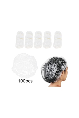 Suntek 100 Adet Tek Kullanımlık Duş Başlıkları Elastik Saç Beyaz