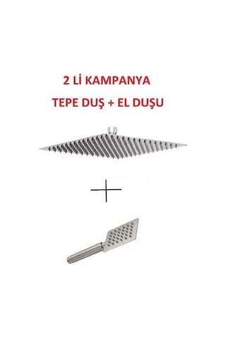 Kireç Kırıcılı Kare 304 Kalite Paslanmaz Krom Düz Duş Başlığı Tepe Duş Başlığı El Duşu