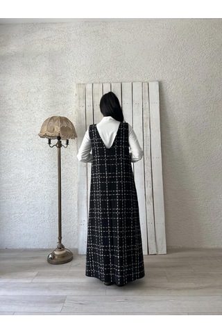 Siyah Tüvit A-kesim Jile Elbise