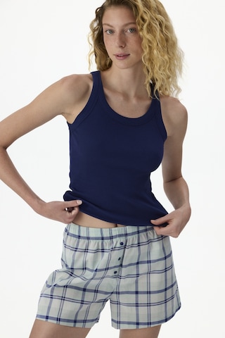 Penti Lacivert Mira Checked Şort Pijama Takımı