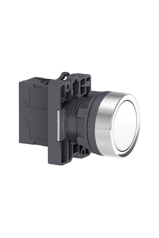Schneider Electric XA2EA11 Ø 22 Yuvarlak beyaz yaylı buton - y