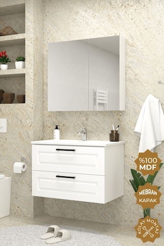 Teta Home Savora 65 Cm Mdf Gövde Membran Kapak Banyo Dolabı Seti Beyaz Teta Home Savora 65 Cm Mdf Gövde Membran Kapak Banyo Dolabı Seti Beyaz