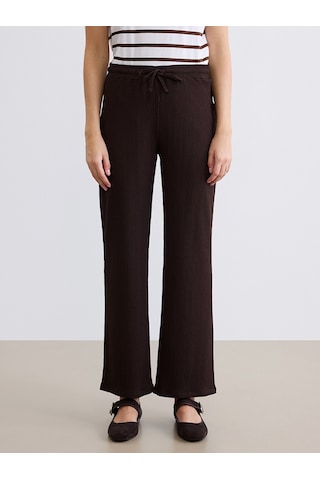 Lcw Comfort Kahverengi Beli Lastikli Dokulu Kadın Pantolon