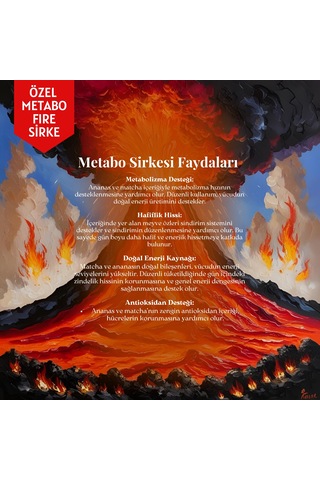 Mim and More Metabo Fire Sirke Ananas Matcha ve Kayısı Özlü 250 ML