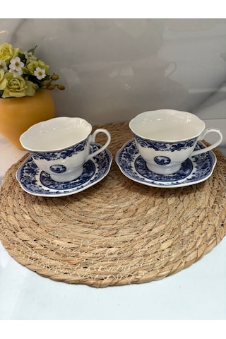 Kr Blue Odyssey Çay Fincanı Beyaz