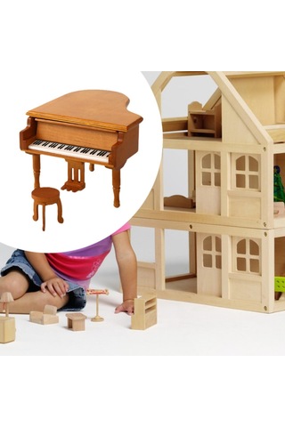 Suntek Minyatür Dollhouse Aksesuarları Sevgililer Ahşap-rengi
