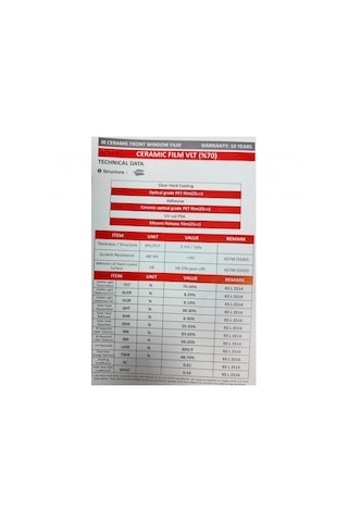 Guard Ceramic 7080 Ir Ön Cam Filmi Vlt %70 102 CM x 30 M Mt Nano Teknoloji