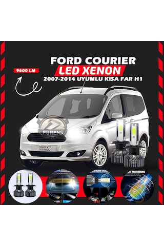 Ford Courier 2007-2014 Kısa Far Uyumlu Şimşek Etkili Led Xenon Pro Series H1