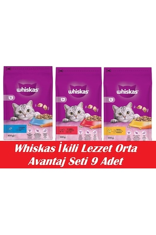 Whiskas İkili Lezzet Orta Avantaj Seti 9 Adet