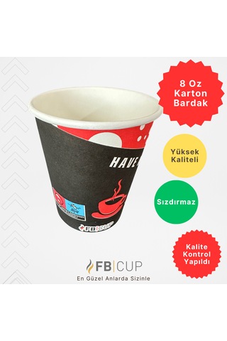Fb Cup 8 Oz Karton Bardak 1.000 Adet Sızdırmaz
