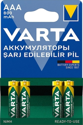 Varta 56703 800 mAh AAA Ni-MH Şarj Edilebilir İnce Kalem Pil 4'lü