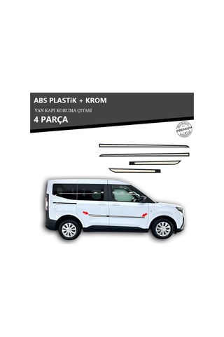 Ford Tourneo Courıer Yan Kapı Koruma Çıtası Plastik + Krom
