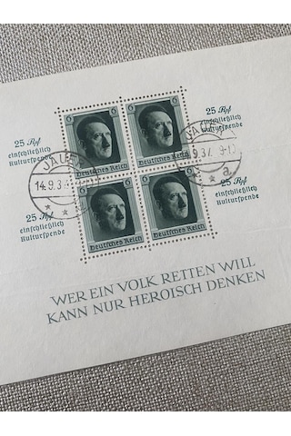 Adolf Hitler 48 Doğum Günü Damgalı Pul Bloğu 013