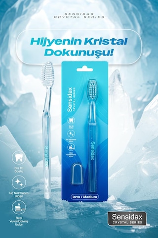 Sensidax Crystal Serıes-diş Fırçası- Hassas Diş Eti Ve Dişler İçin Orta Sert Kıl Medıum-koruma Kapaklı