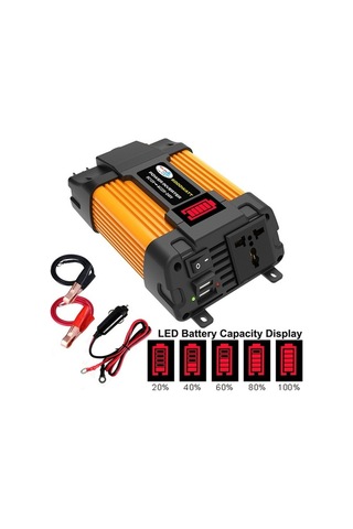 Besthome1 12v-220v 6000w Led Ekranlı Çift Usb Araç Güç Çevirici