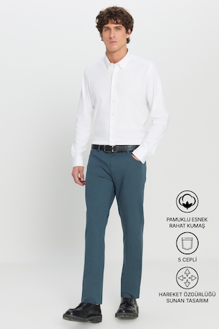 Ac&Co / Altınyıldız Classics Slim Fit Dar Kesim Pamuklu Esnek Chino Erkek Pantolon - Petrol