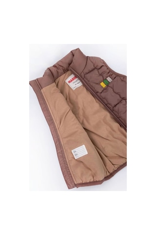 Kız Çocuk Rahat Kalıp Kapitone Dolgulu Şişme Yelek - Moka Kahverengi Moka