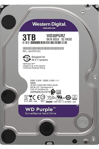 WD Purple WD30PURZ 3.5" 3 TB 5400 RPM SATA 3 HDD
