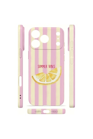 Apple iPhone Uyumlu 17 Pro Max Vorian İnce Kamera Korumalı Mika Kılıf Summer Vibes Lemon Summer Vibes Lemon Mika